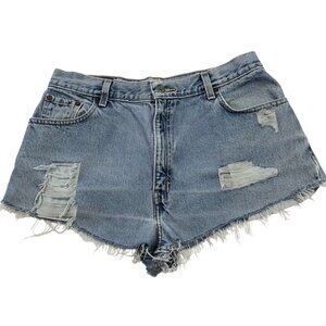 Levi's Cutoff 550 Distressed High Waist Women's Vintage Shorts Size 14